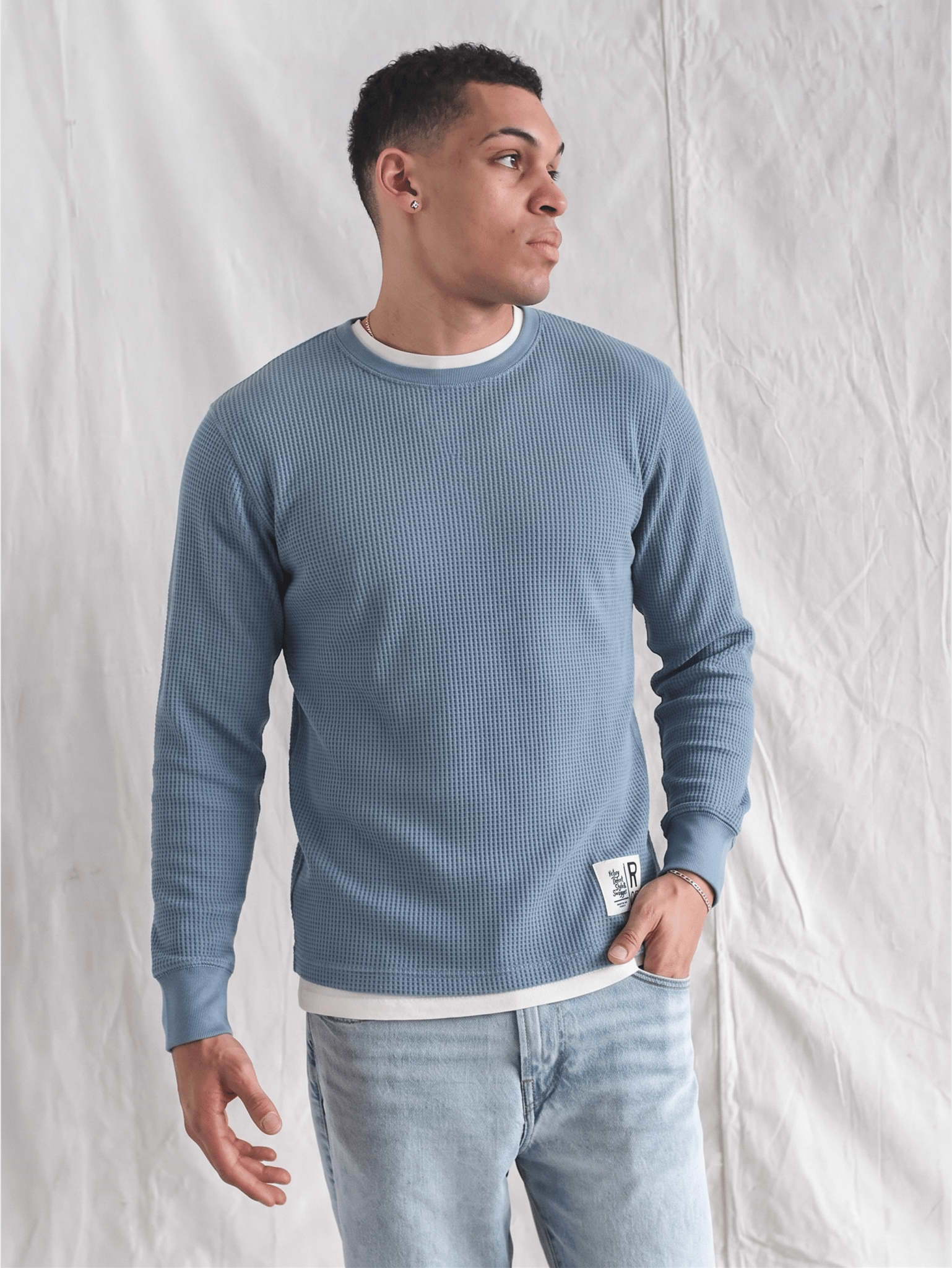 Long Sleeve Vintage Slate Blue Thermal - Roots of Fight