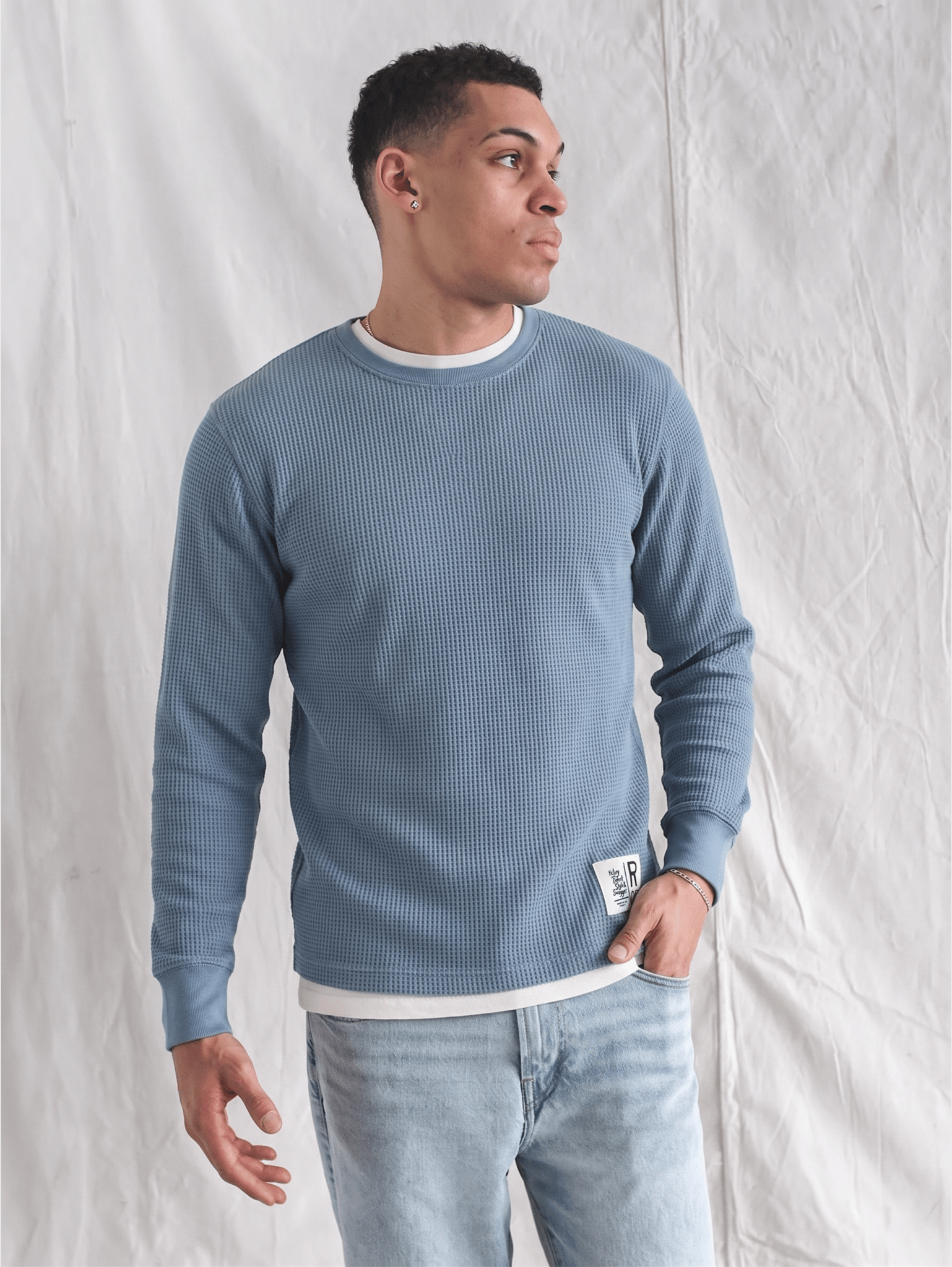 Long Sleeve Vintage Slate Blue Thermal - Roots of Fight