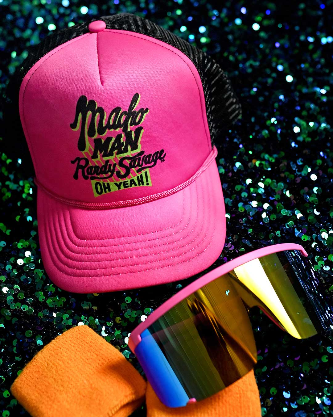 Macho Man Randy Savage Pink Trucker Hat - Roots of Fight