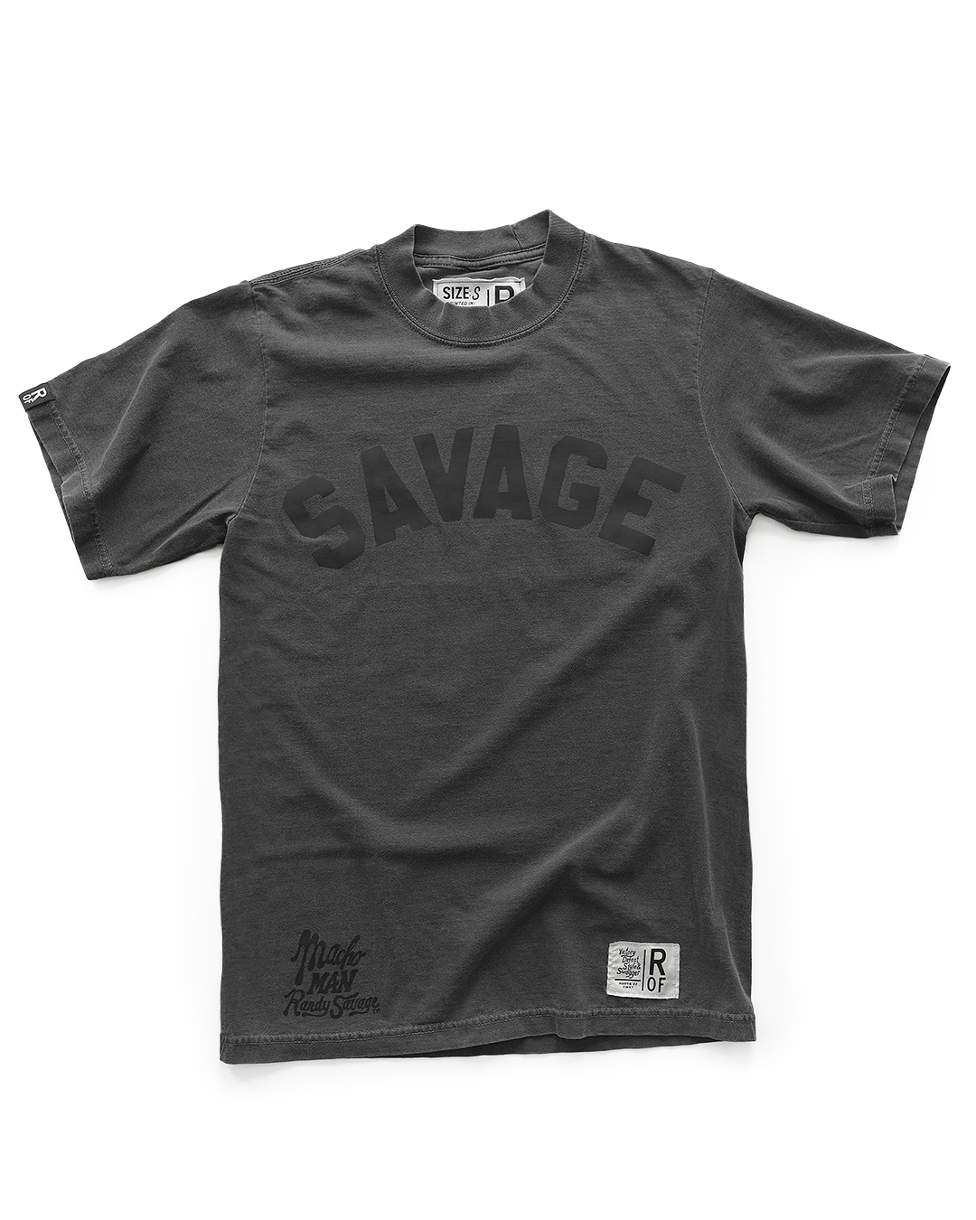 Macho Man 'Savage' Charcoal Heavyweight Tee - Roots of Fight