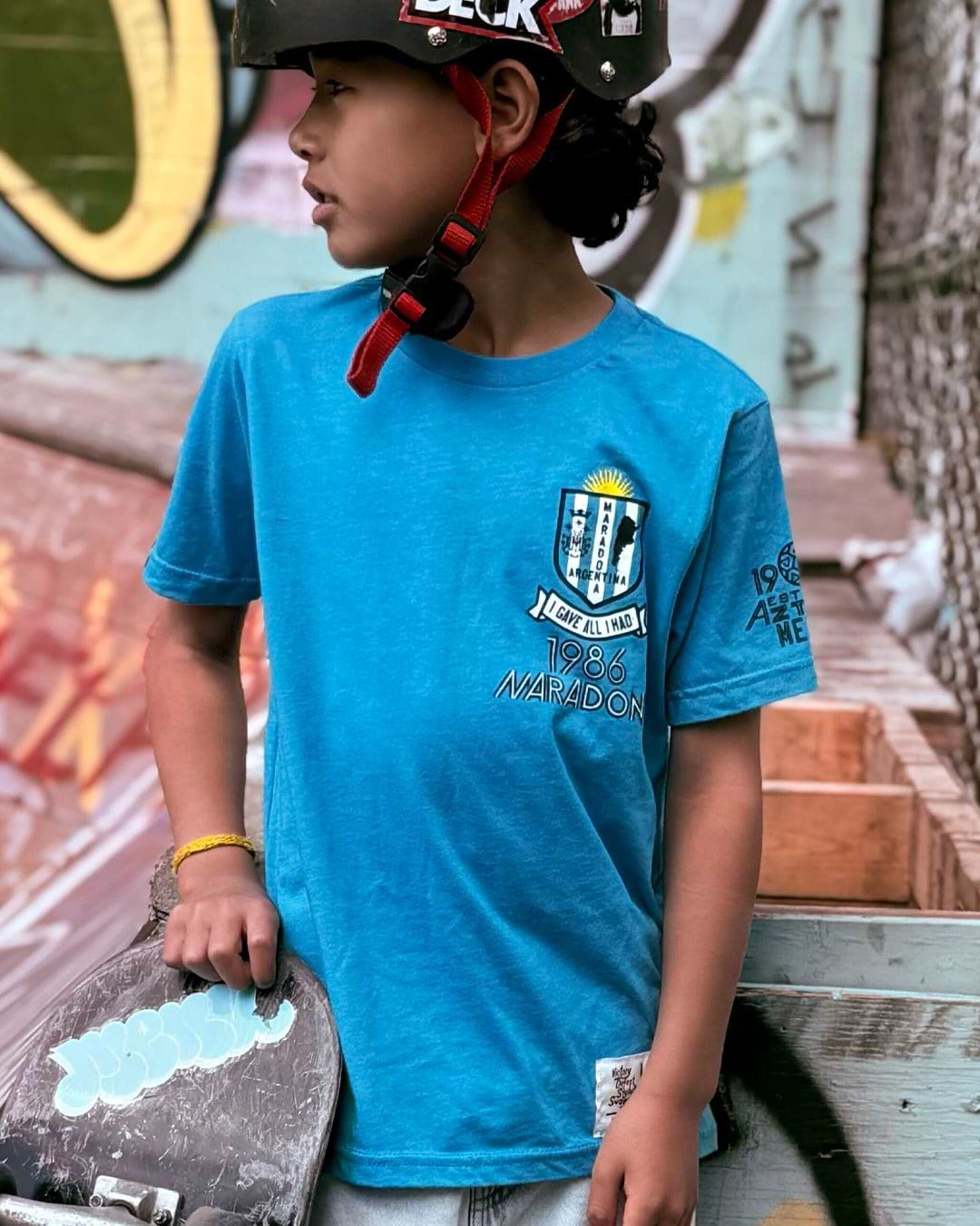 Maradona 10 Blue Kid's Tee - Roots of Fight