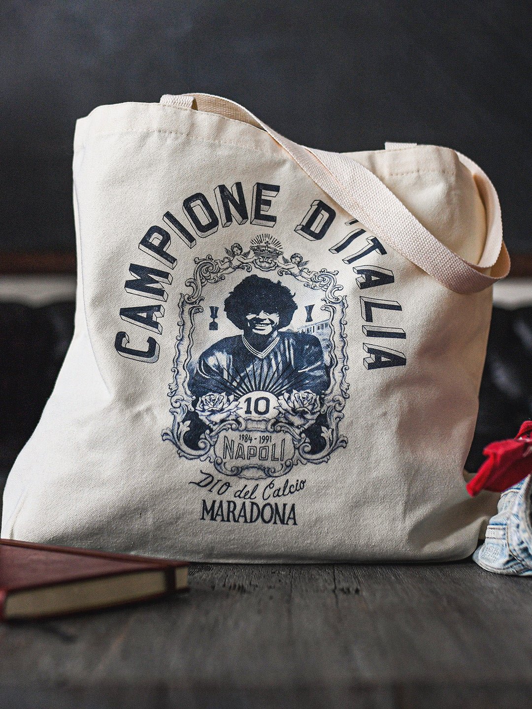 Maradona Campione D'Italia Ivory Tote Bag - Roots of Fight