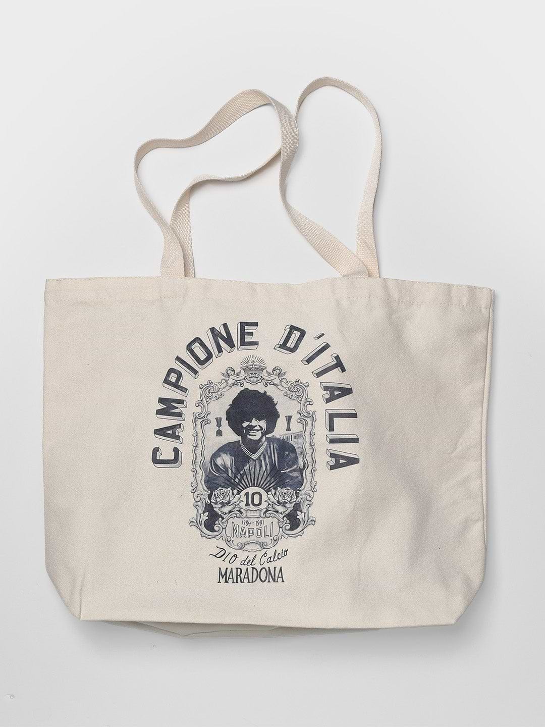 Maradona Campione D'Italia Ivory Tote Bag - Roots of Fight