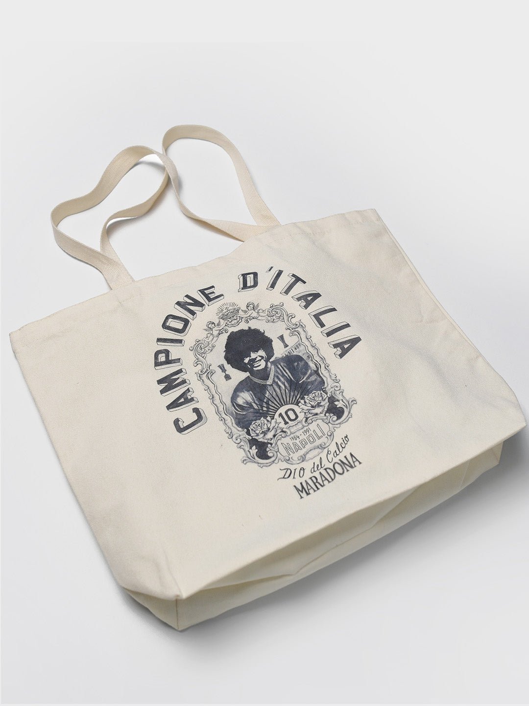 Maradona Campione D'Italia Ivory Tote Bag - Roots of Fight