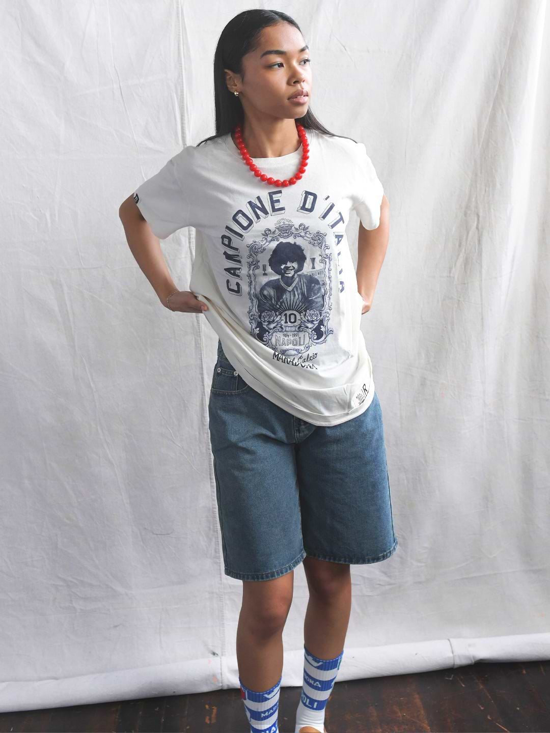 Maradona Dio Del Calcio White Tee - Roots of Fight