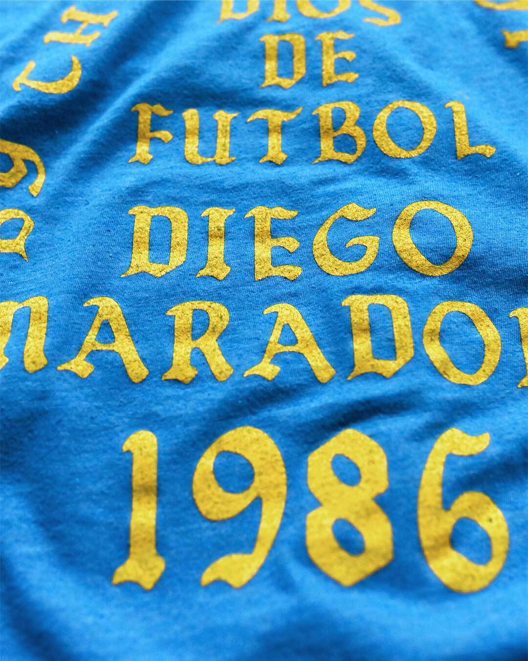 Maradona Dios De Futbol Blue Tee - Roots of Fight