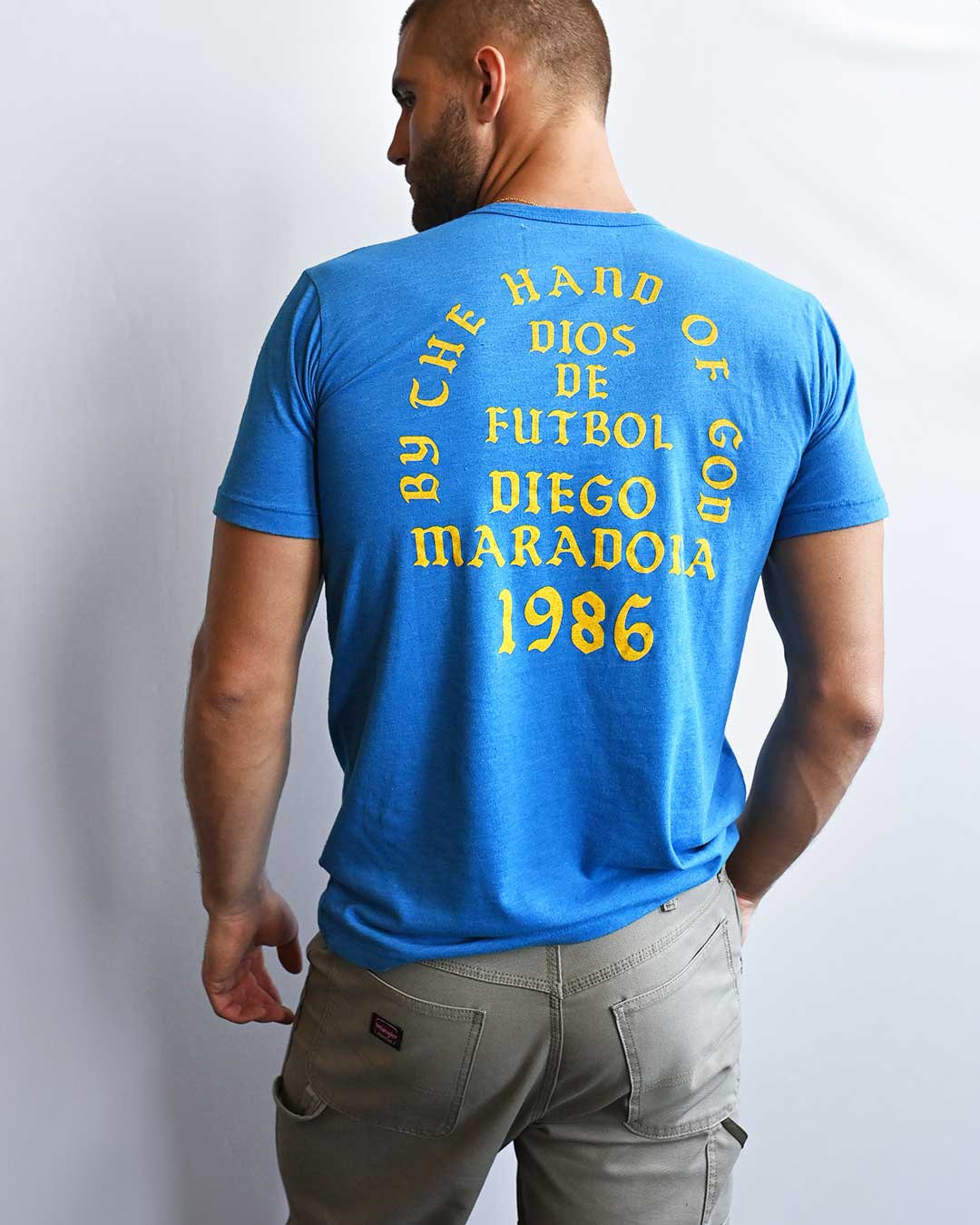 Maradona Dios De Futbol Blue Tee - Roots of Fight