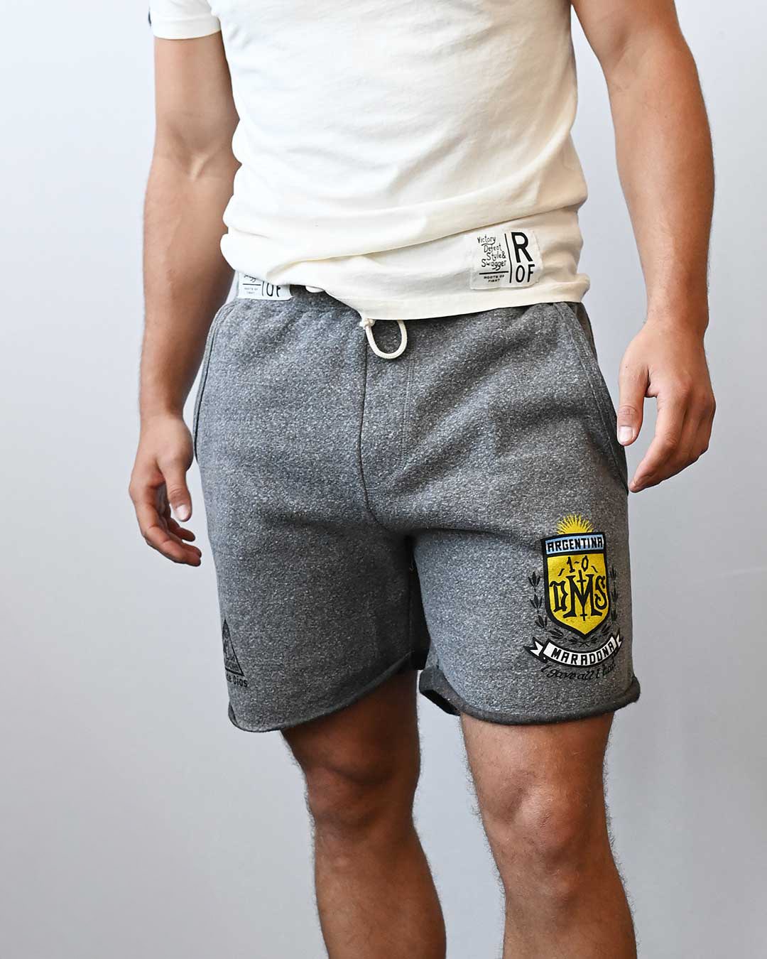 Maradona Mano De Dios Grey Shorts - Roots of Fight