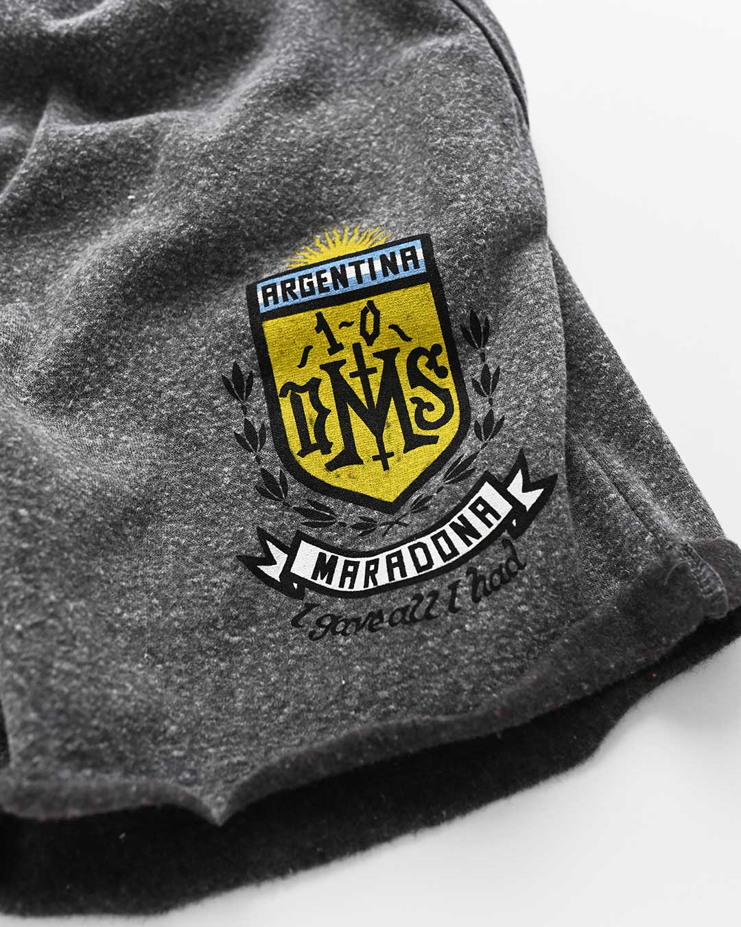 Maradona Mano De Dios Grey Shorts - Roots of Fight