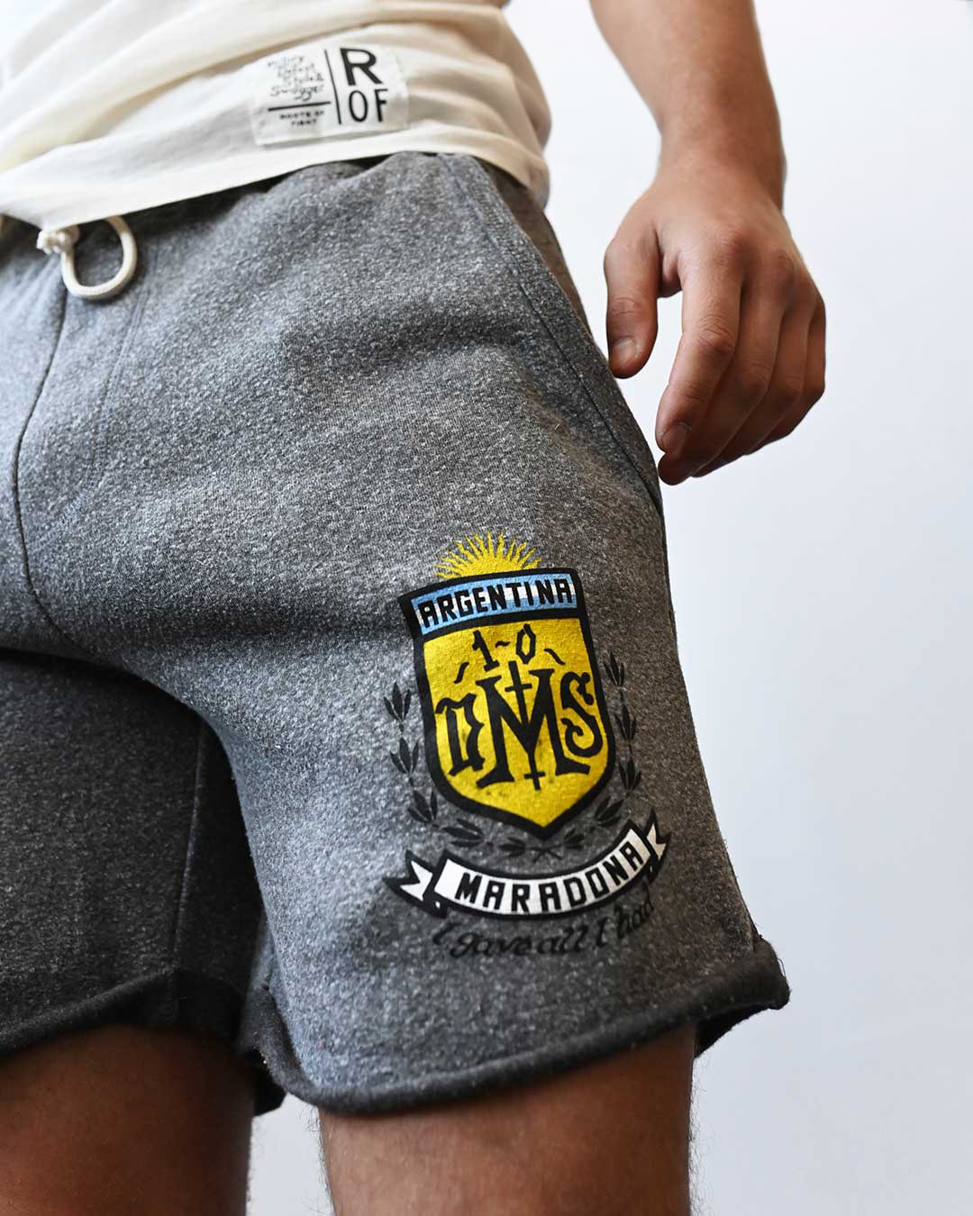 Maradona Mano De Dios Grey Shorts - Roots of Fight