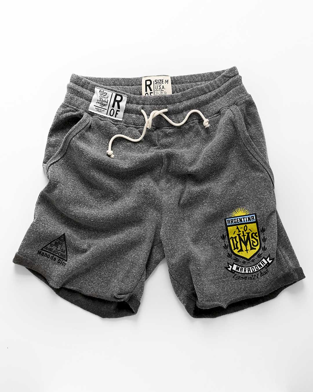 Maradona Mano De Dios Grey Shorts - Roots of Fight