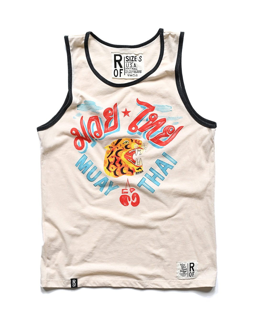 Muay Thai Vintage White Tank - Roots of Fight