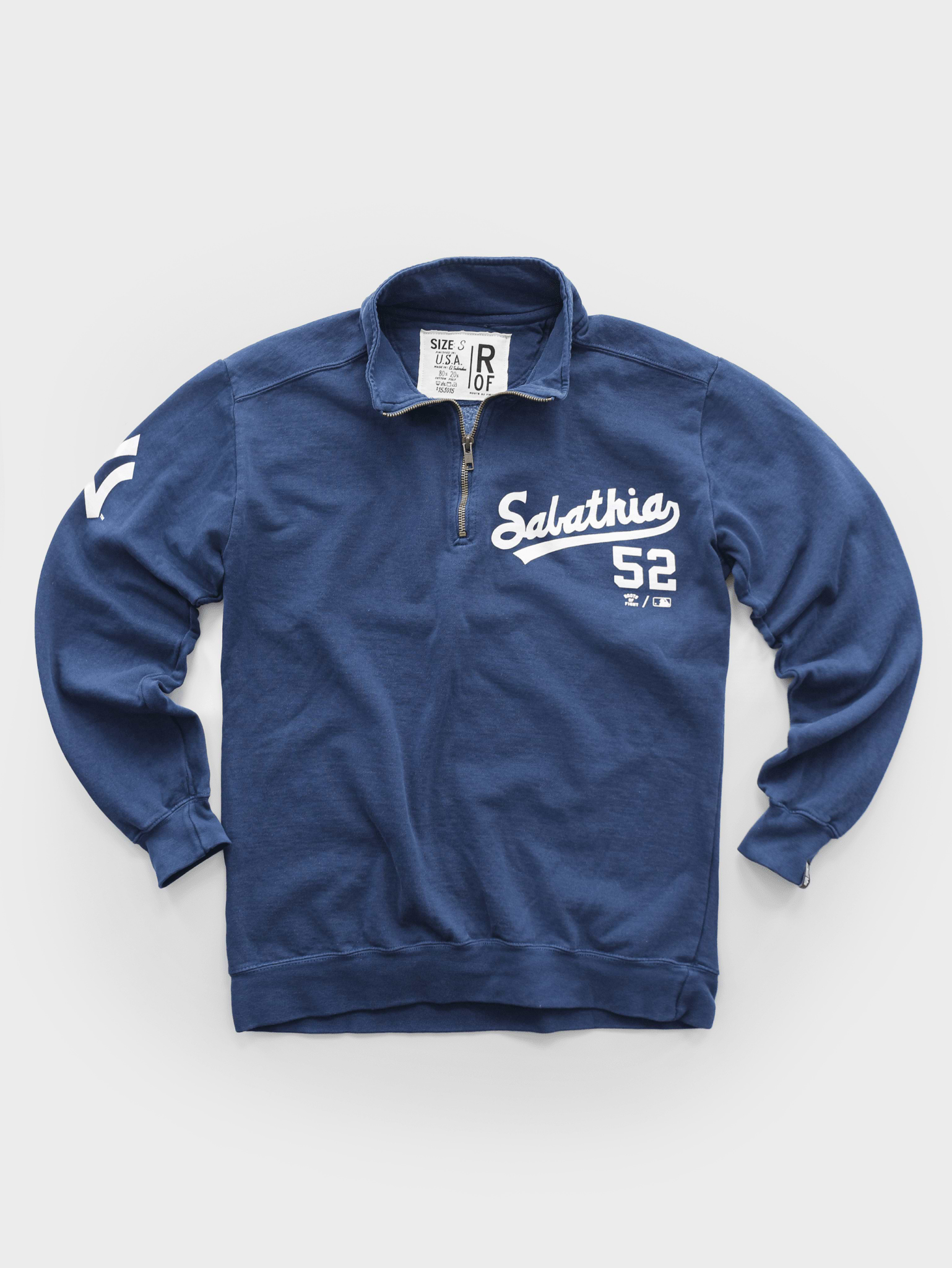 NY Yankees CC Sabathia 52 Navy QZ Sweatshirt - Roots of Fight