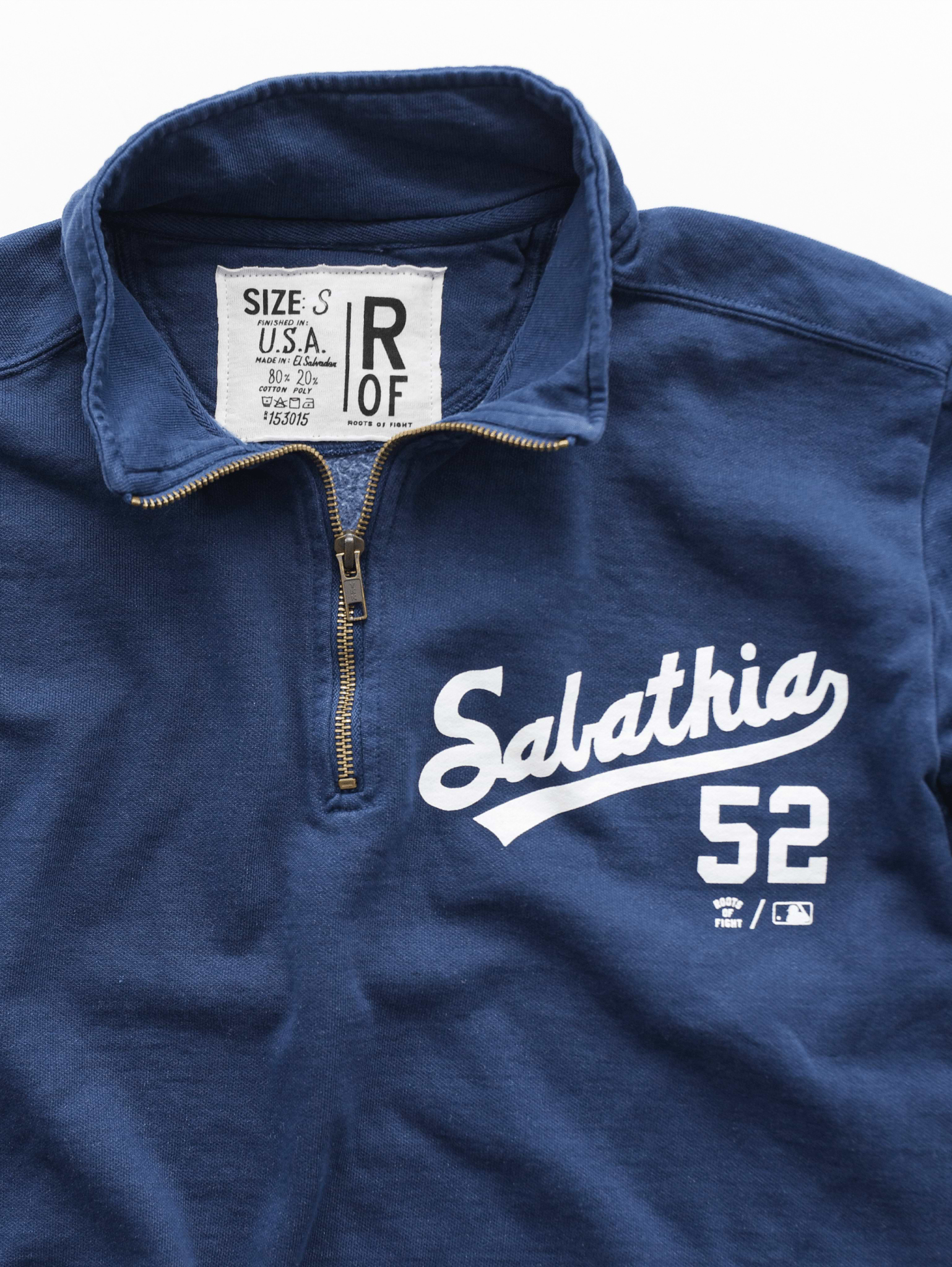 NY Yankees CC Sabathia 52 Navy QZ Sweatshirt - Roots of Fight