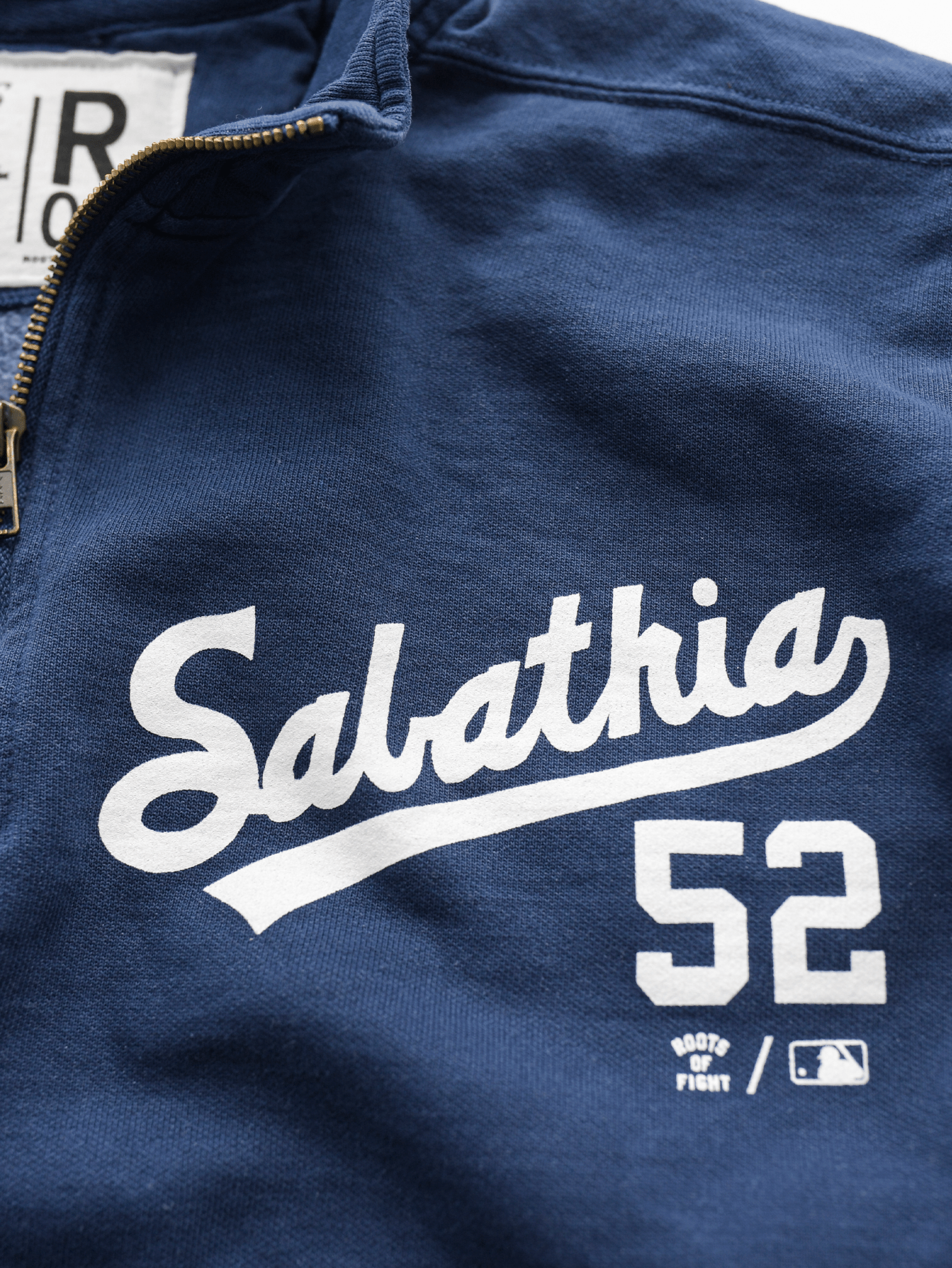NY Yankees CC Sabathia 52 Navy QZ Sweatshirt - Roots of Fight