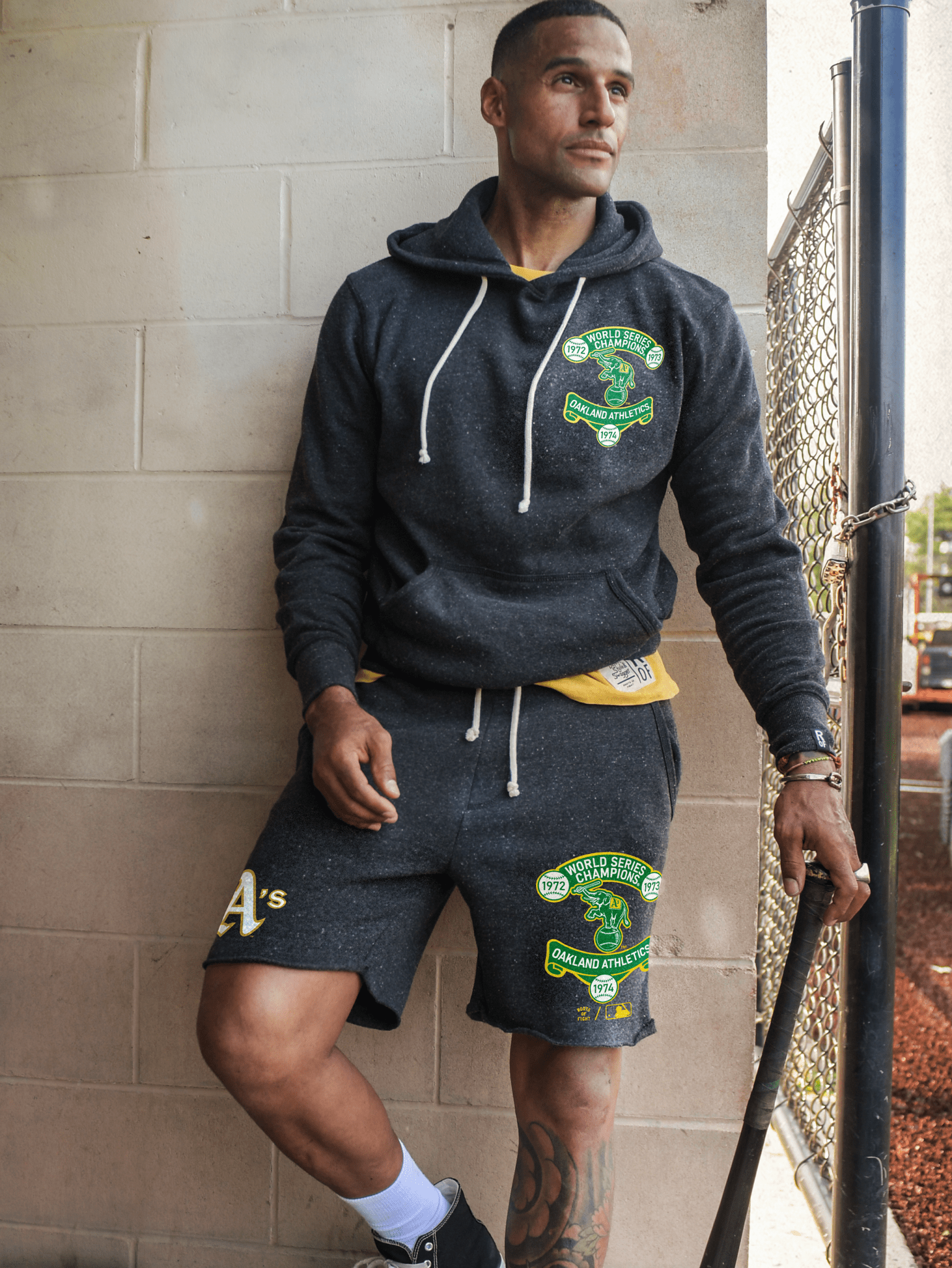 OAK A's Three-Peat Dynasty Black Shorts - Roots of Fight