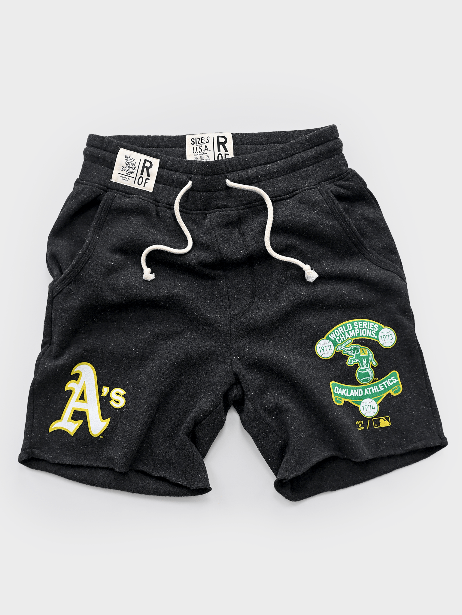 OAK A's Three-Peat Dynasty Black Shorts - Roots of Fight
