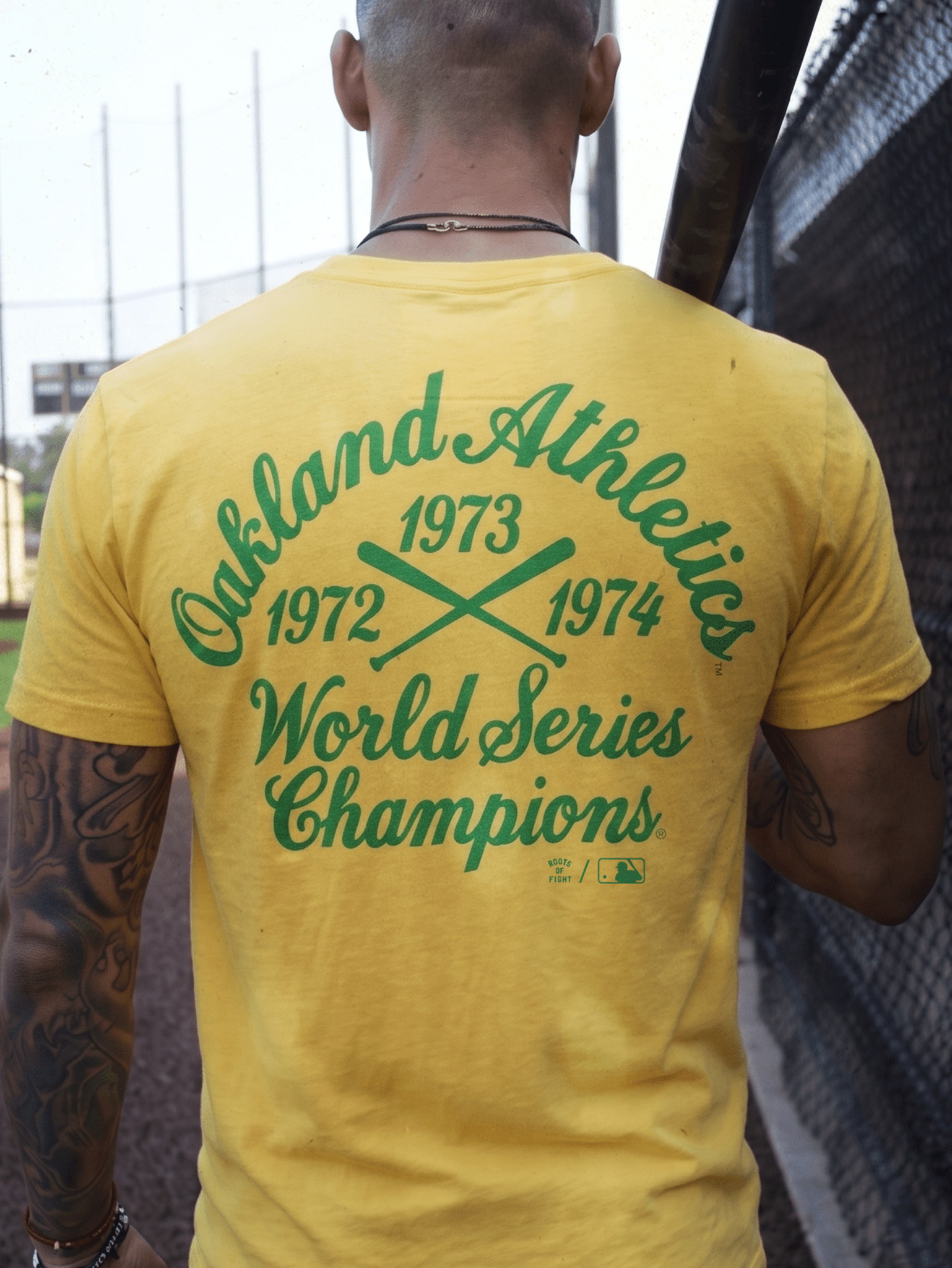 OAK A's Three-Peat Dynasty Gold Tee - Roots of Fight
