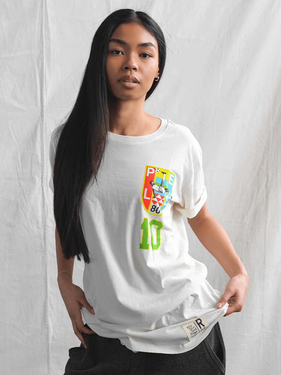 Pelé 10 Brasil White Tee - Roots of Fight