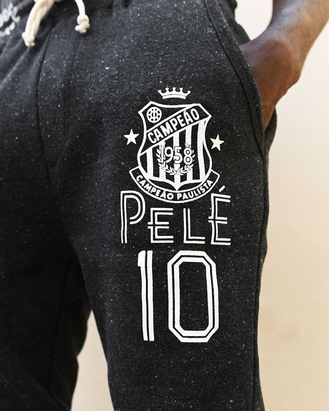 Pelé Santos Black Sweatpants - Roots of Fight