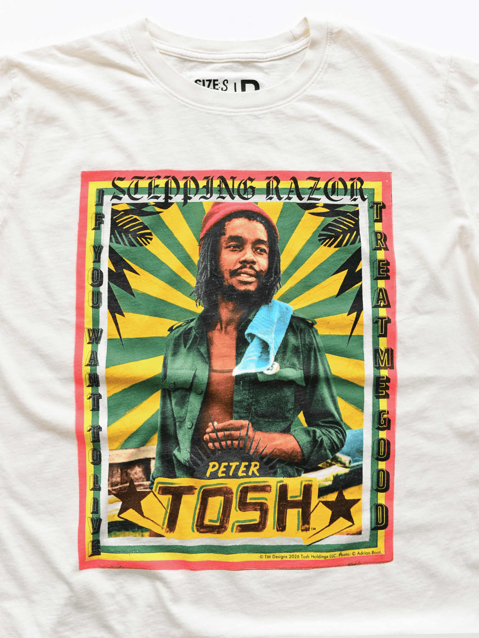 Peter Tosh Stepping Razor White Tee - Roots of Fight