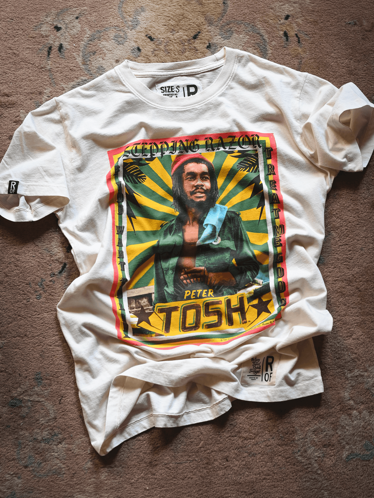 Peter Tosh Stepping Razor White Tee - Roots of Fight