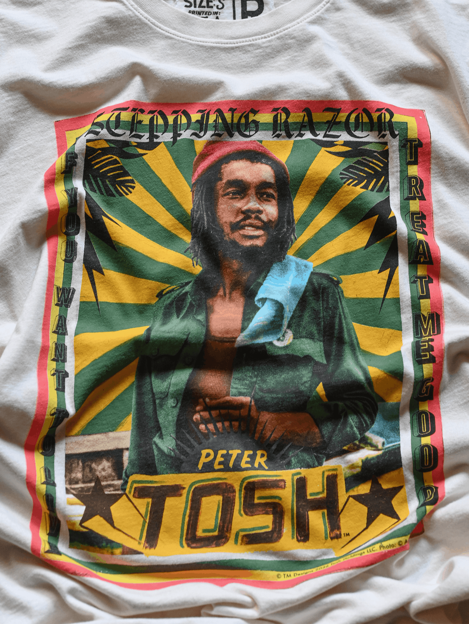 Peter Tosh Stepping Razor White Tee - Roots of Fight