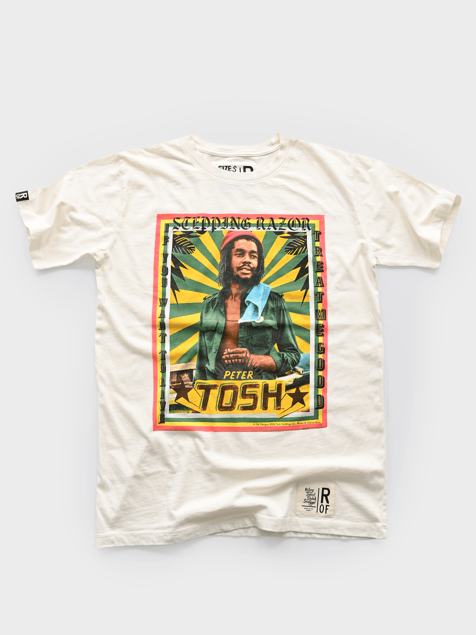 Peter Tosh Stepping Razor White Tee - Roots of Fight