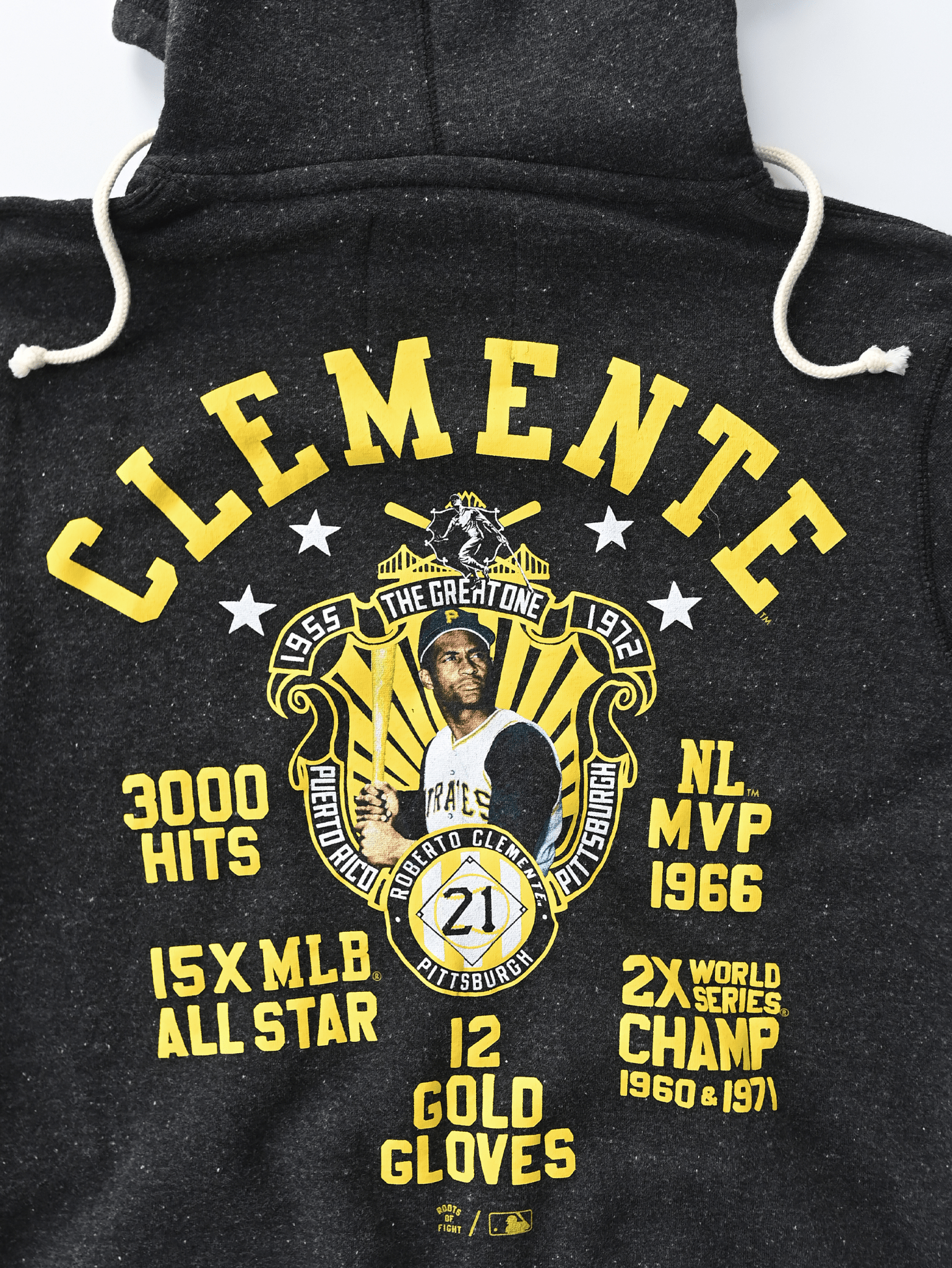 PIT Pirates Roberto Clemente Legacy Black PO Hoody - Roots of Fight