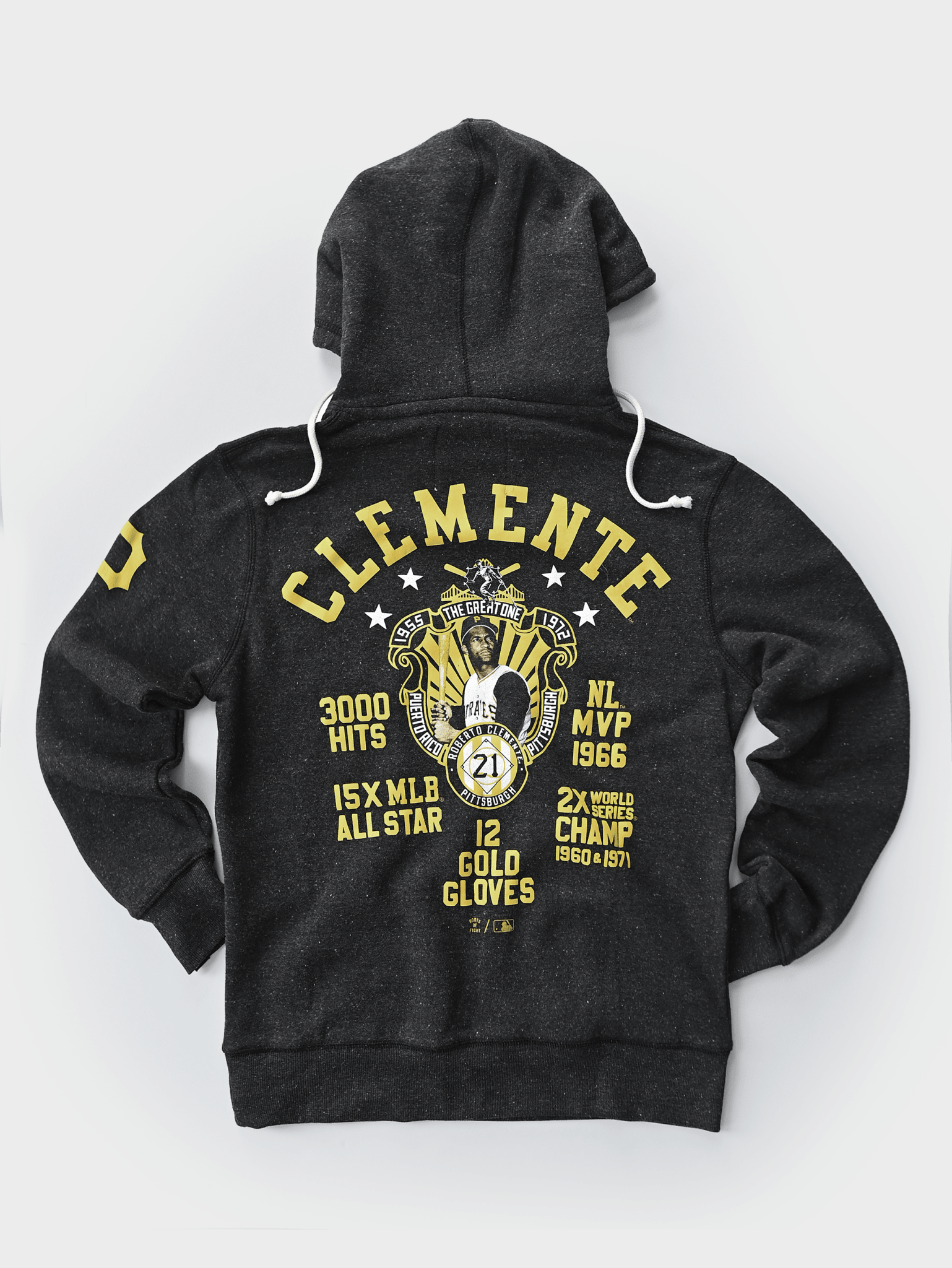 PIT Pirates Roberto Clemente Legacy Black PO Hoody - Roots of Fight