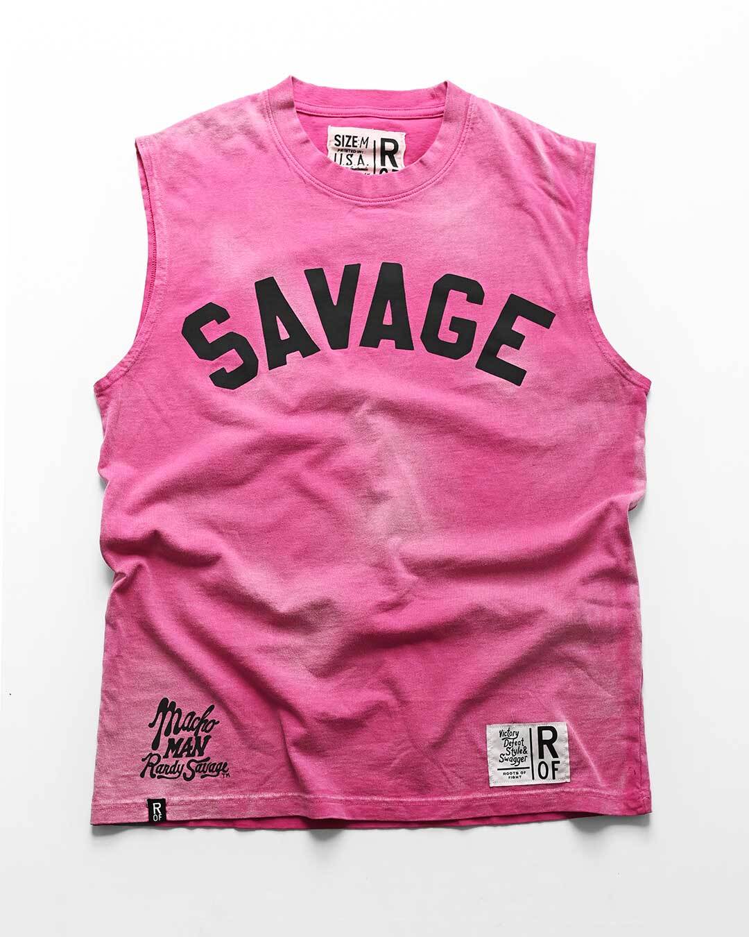 Randy Savage Beach Wash Pink Muscle Tee - Roots of Fight