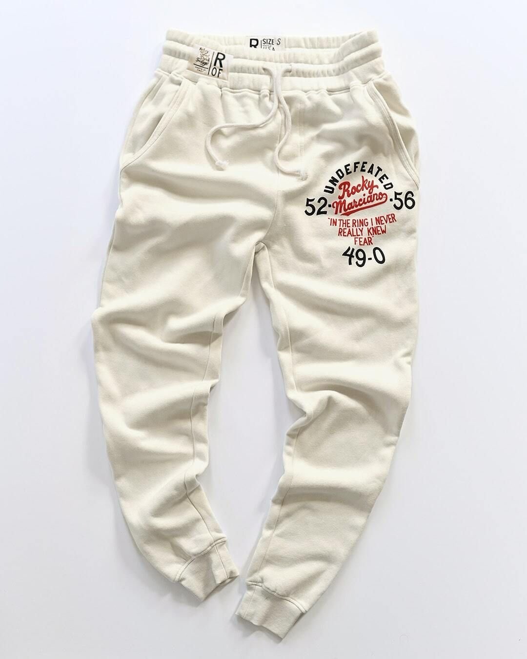 Rocky Marciano Undefeated Champ White Sweatpants - Roots of Fight