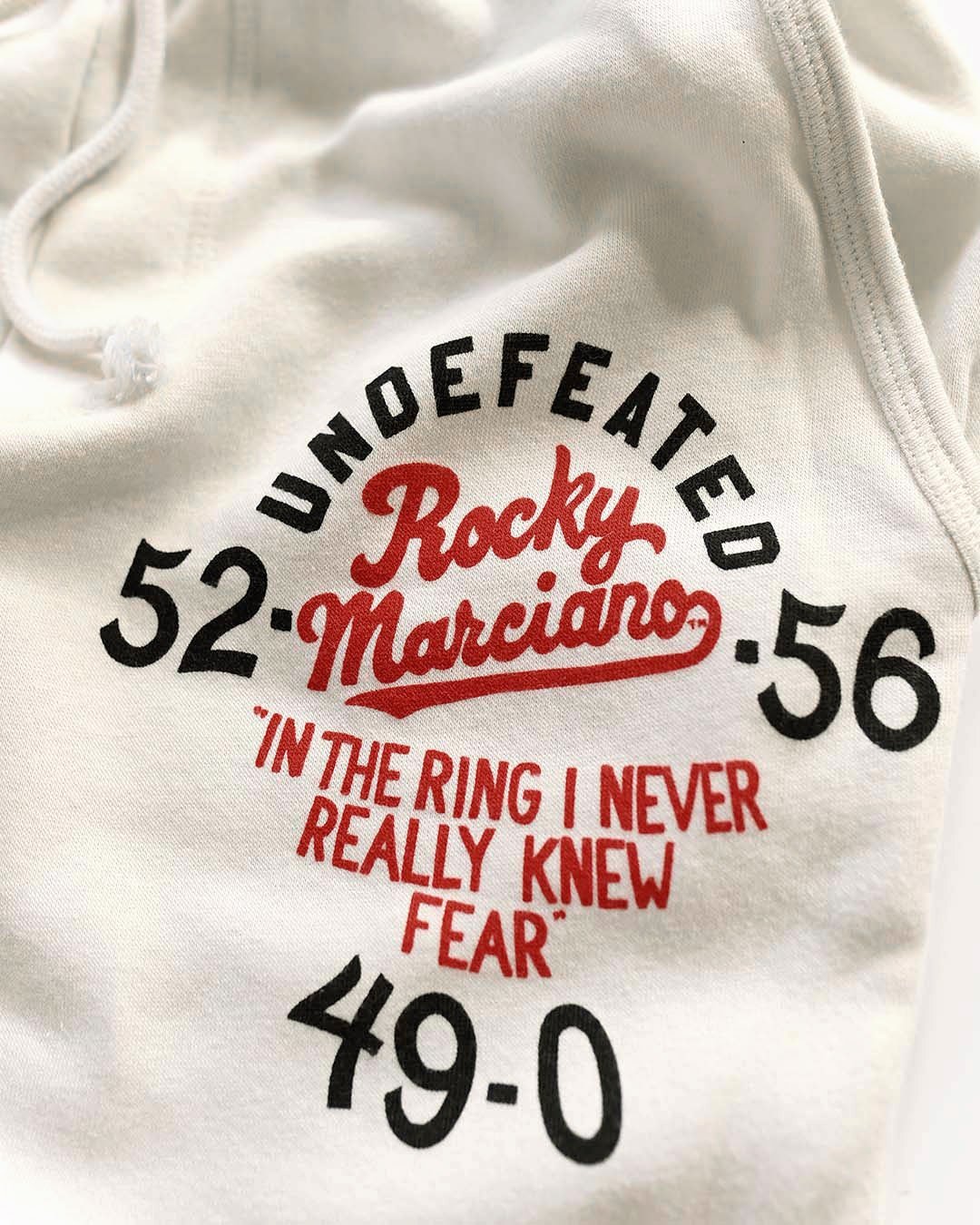 Rocky Marciano Undefeated Champ White Sweatpants - Roots of Fight