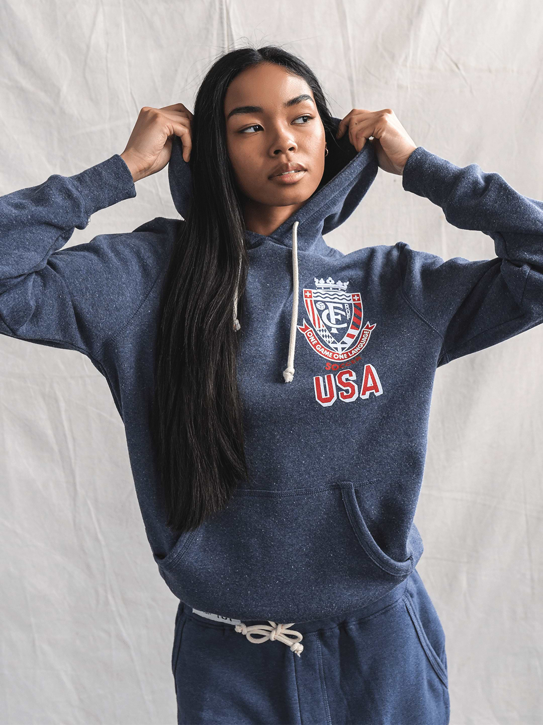 ROF USA Soccer One Language Navy PO Hoody - Roots of Fight
