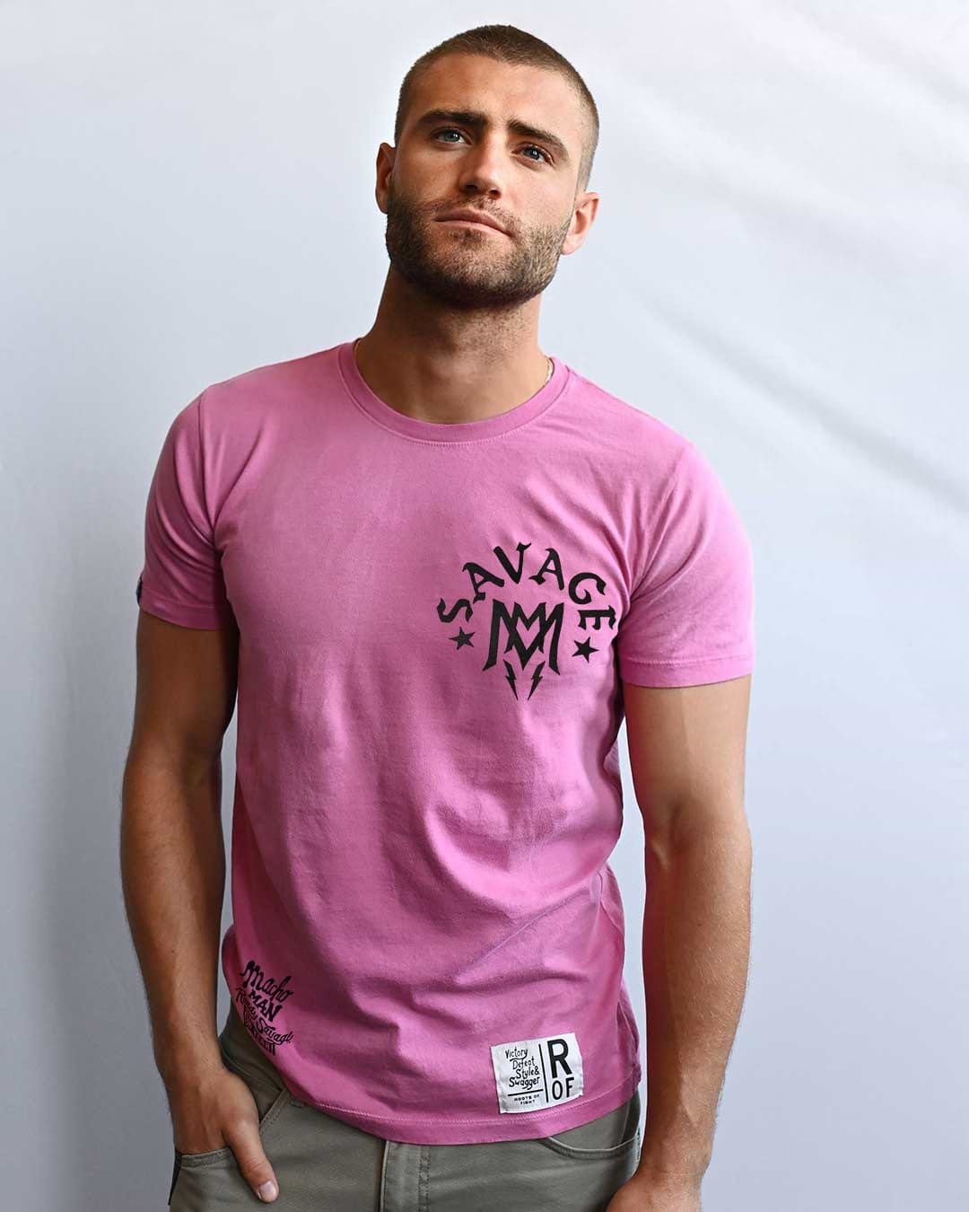 Savage &#39;Cream of The Crop&#39; Pink Tee - Roots of Fight