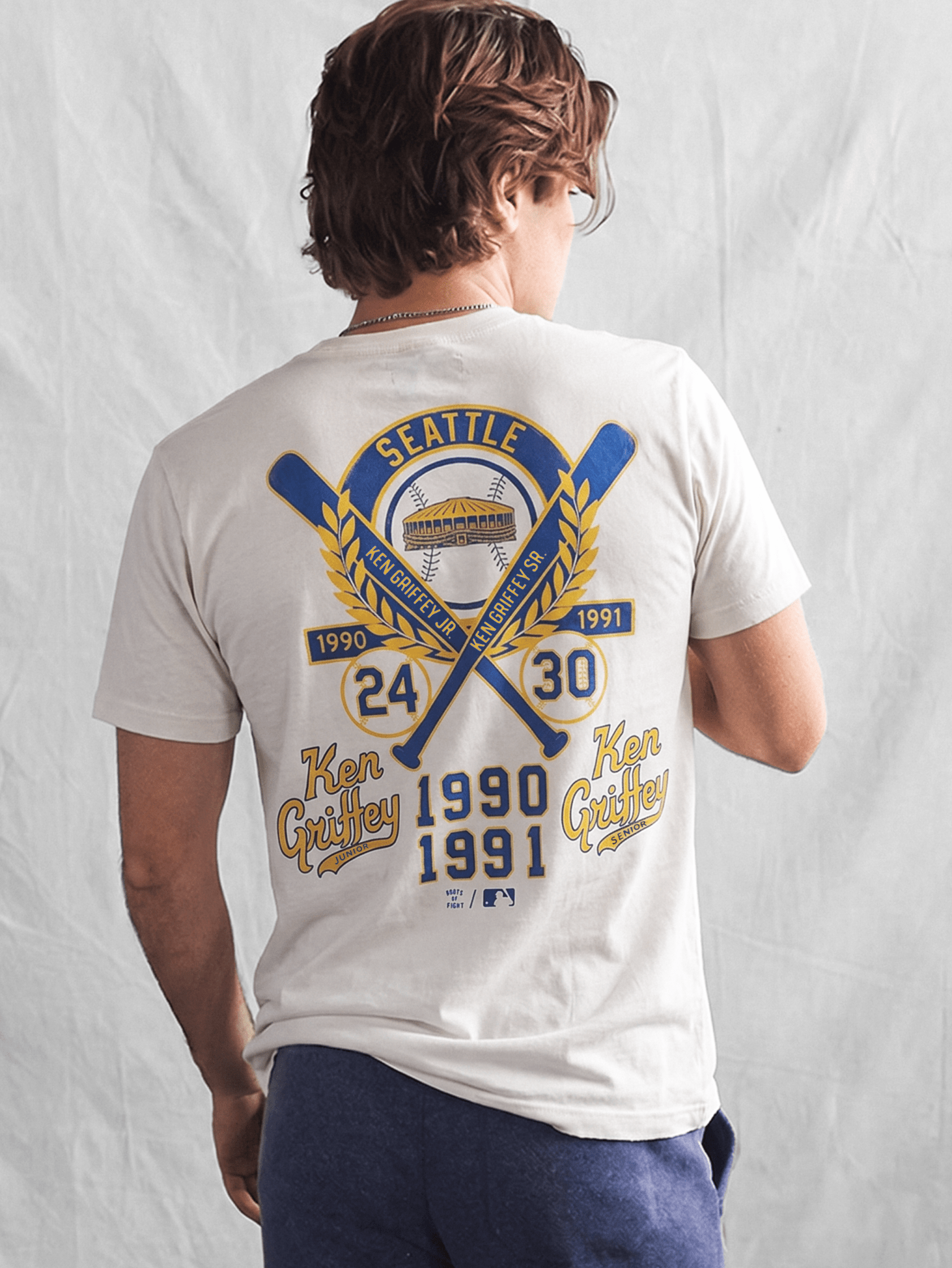 SEA Mariners Ken Griffey Jr. Duo Tree White Tee - Roots of Fight