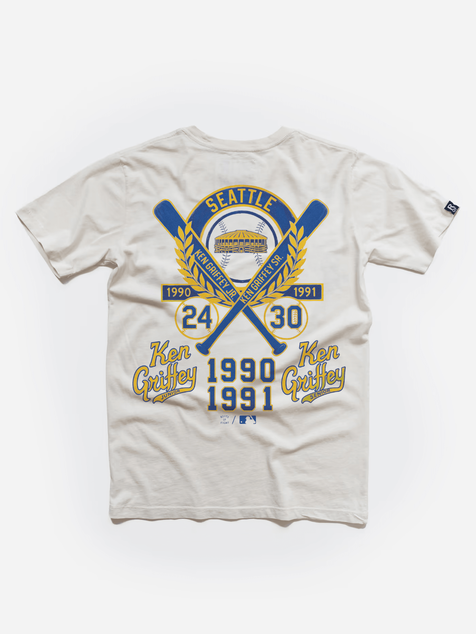 SEA Mariners Ken Griffey Jr. Duo Tree White Tee - Roots of Fight