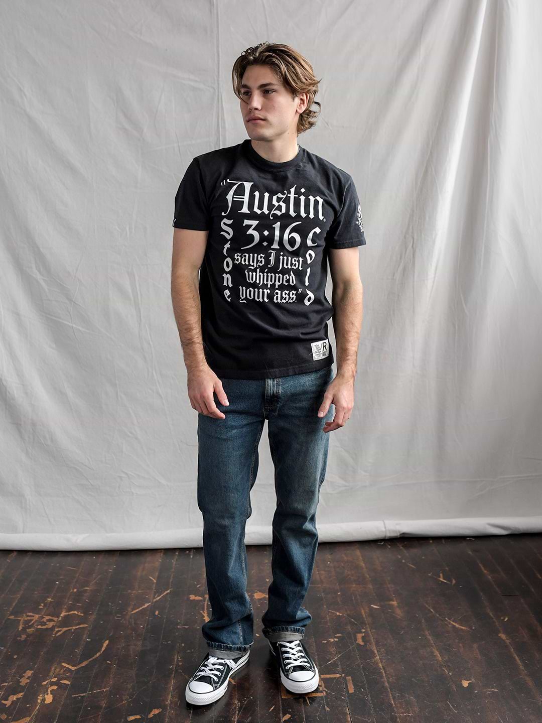 Stone Cold King '96 Black Midweight Tee - Roots of Fight