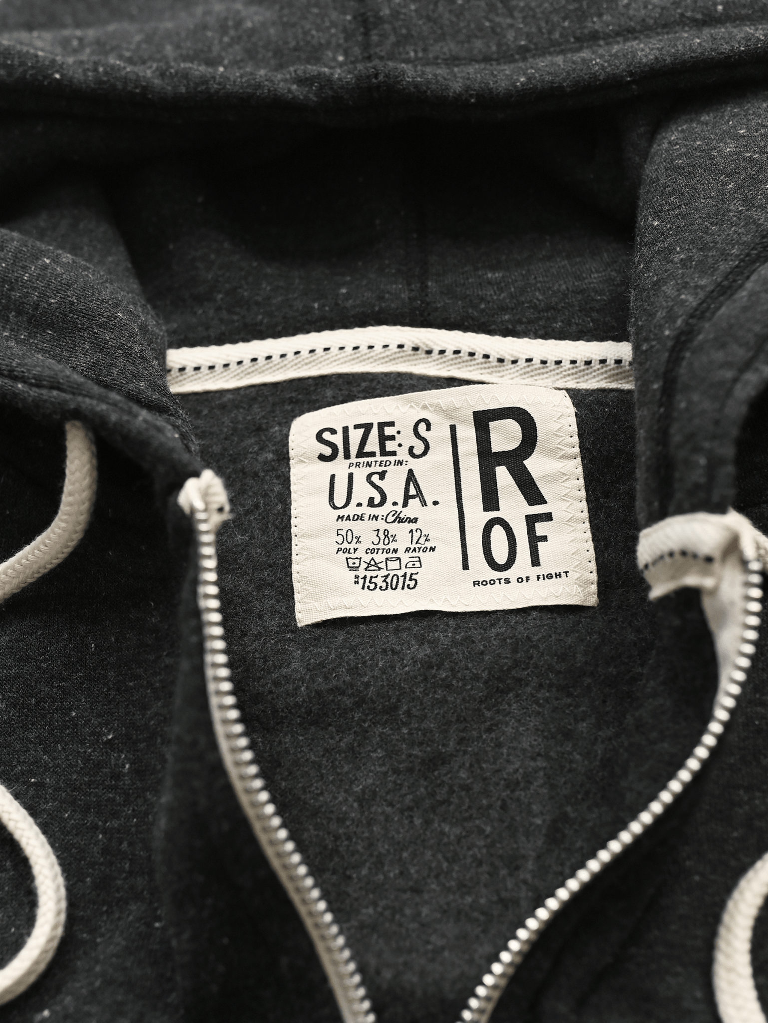 Supersoft Midweight Heather Black Full Zip Hoody - Roots of Fight
