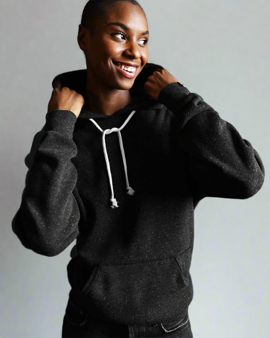 Supersoft Midweight Heather Black Hoody - Roots of Fight