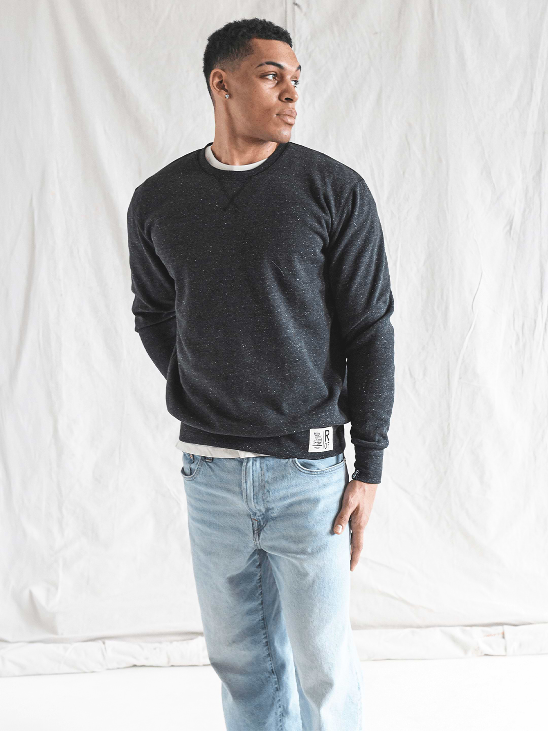 Supersoft Midweight Heather Black Sweatshirt - Roots of Fight