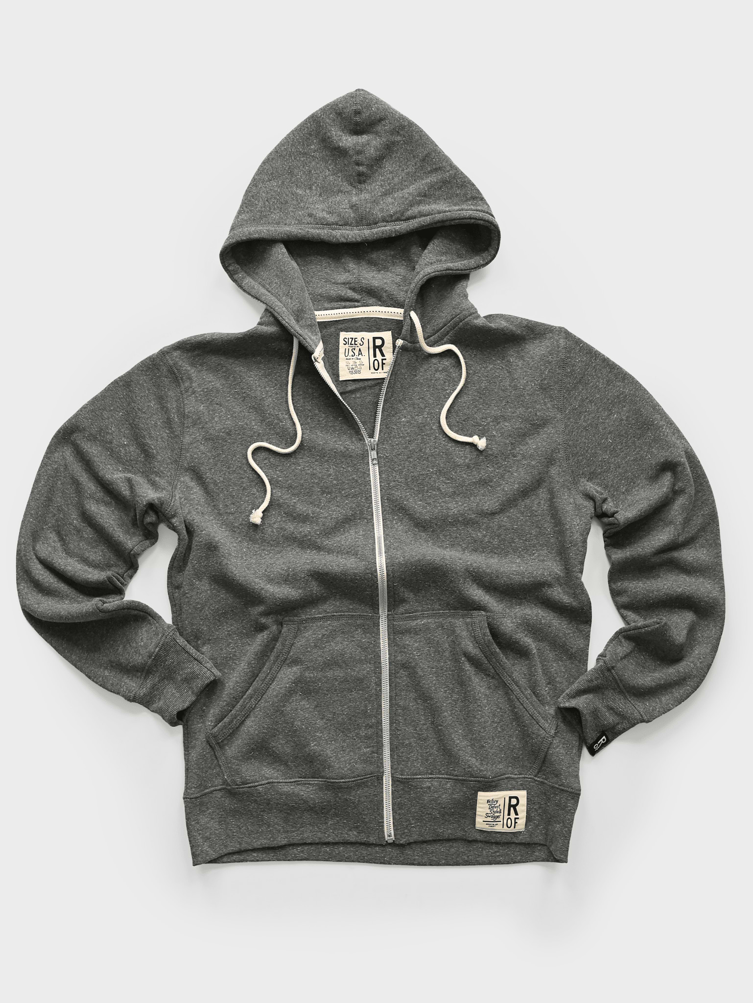 Supersoft Midweight Heather Grey Full Zip Hoody - Roots of Fight
