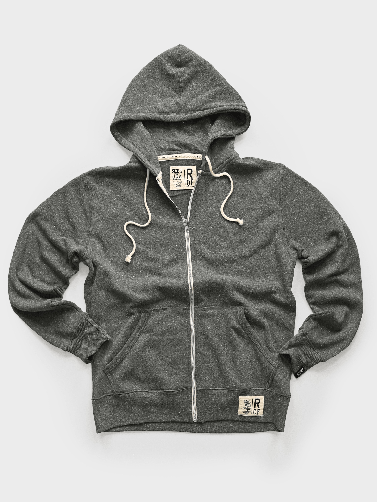 Supersoft Midweight Heather Grey Full Zip Hoody - Roots of Fight