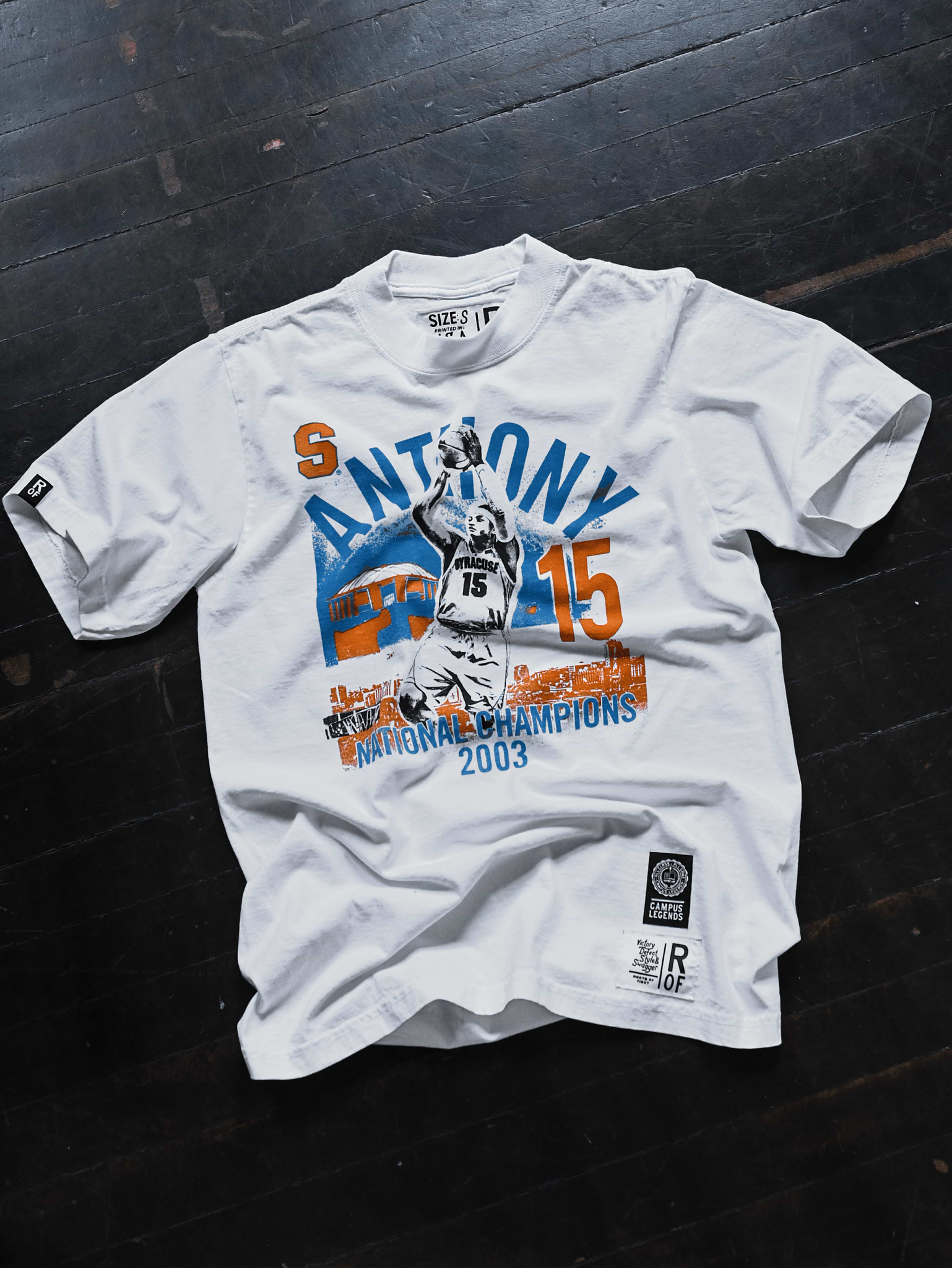 SYR - Carmelo Anthony '03 Champs White Heavyweight Tee - Roots of Fight