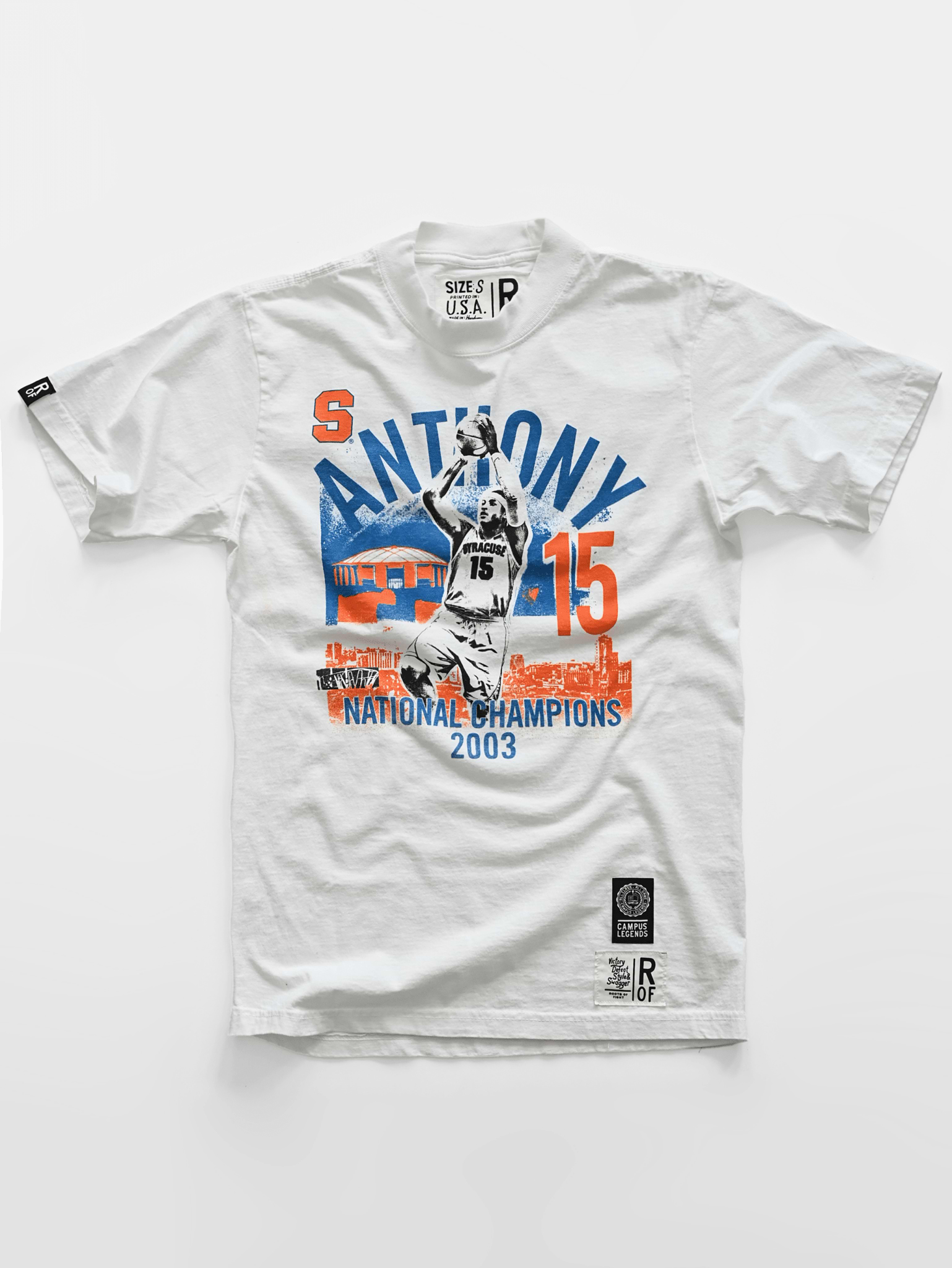 SYR - Carmelo Anthony '03 Champs White Heavyweight Tee - Roots of Fight