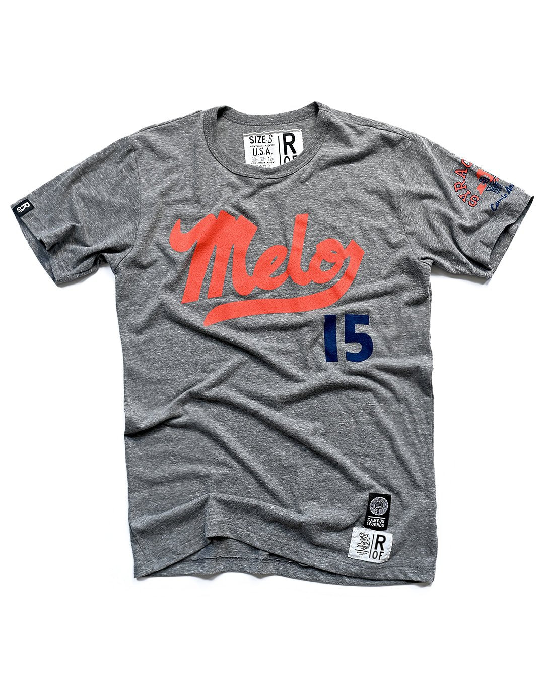 SYR - Carmelo Anthony 15 Grey Triblend Tee - Roots of Fight