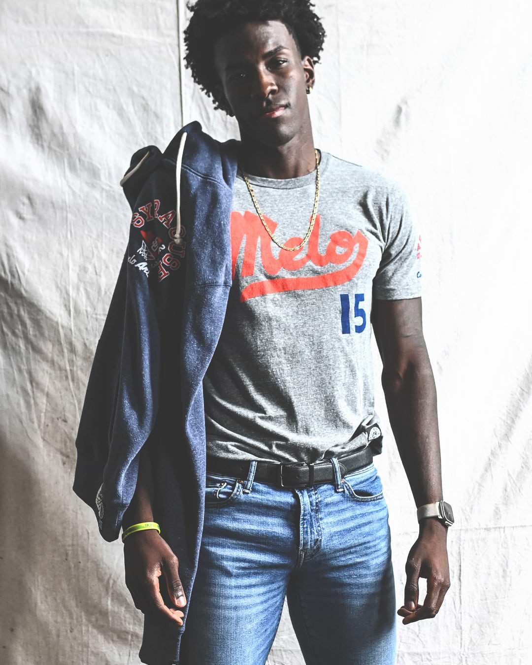 SYR - Carmelo Anthony #15 Grey Triblend Tee SYR - Carmelo Anthony #15 Grey Triblend Tee
