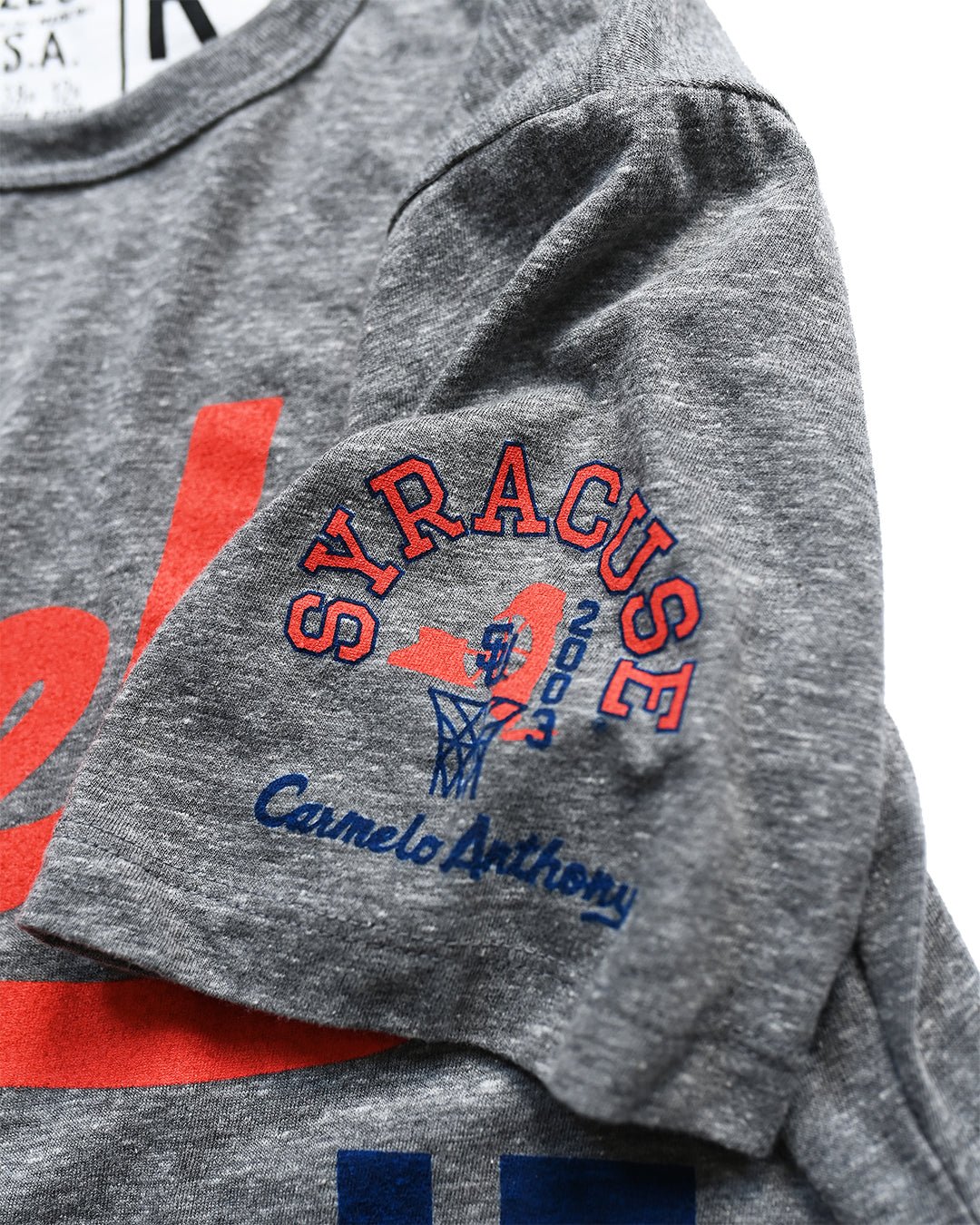 SYR - Carmelo Anthony 15 Grey Triblend Tee - Roots of Fight
