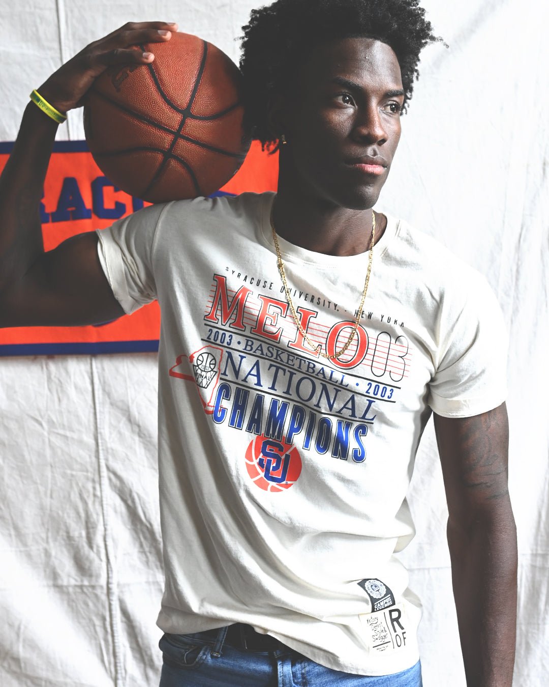 SYR - Carmelo Anthony National Champions White Tee - Roots of Fight