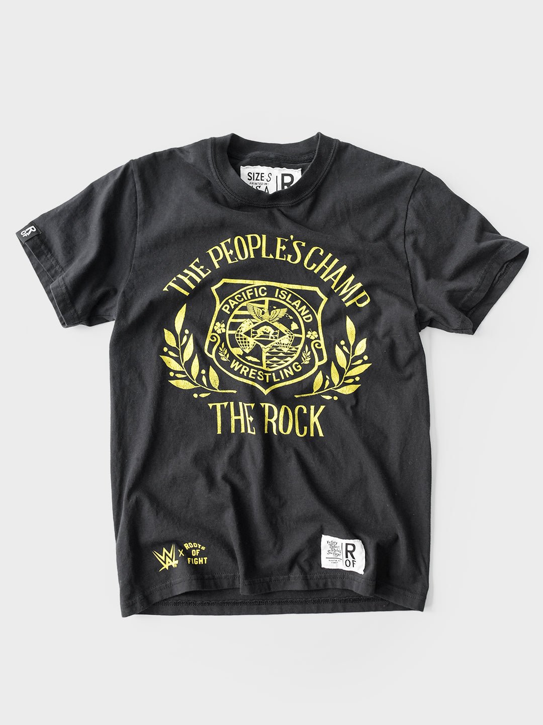 The Rock People's Champ Black Midweight Tee - Roots of Fight
